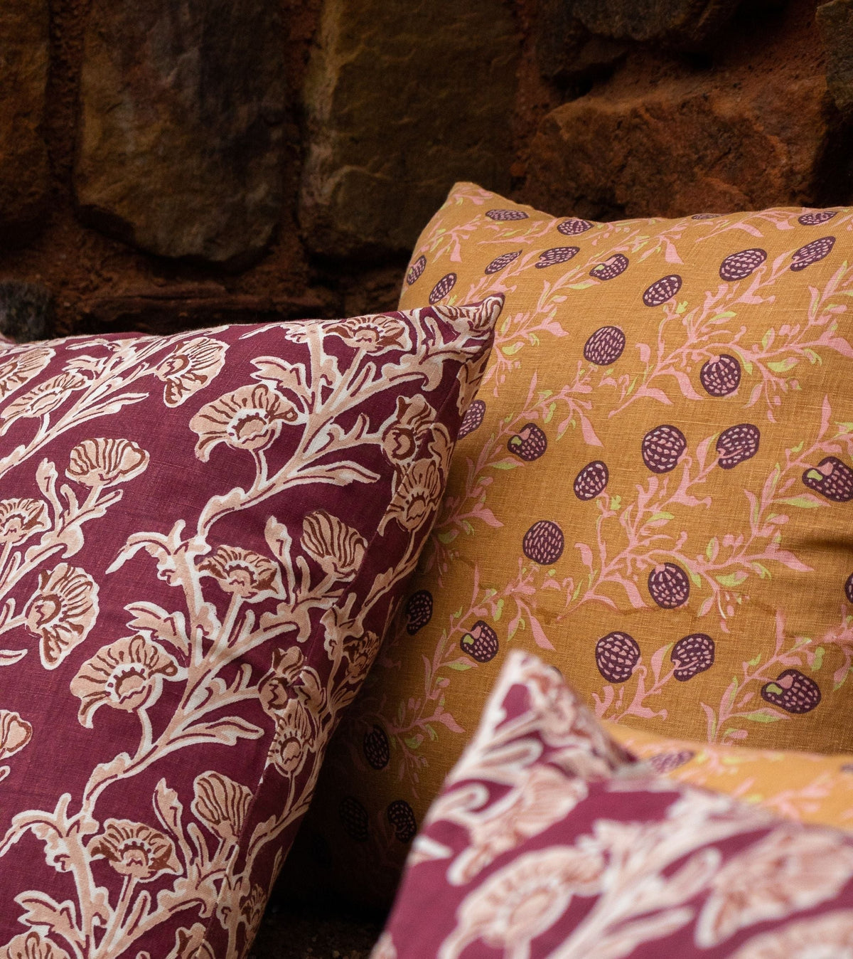 Bella Throw Pillow Cover - Wine Red