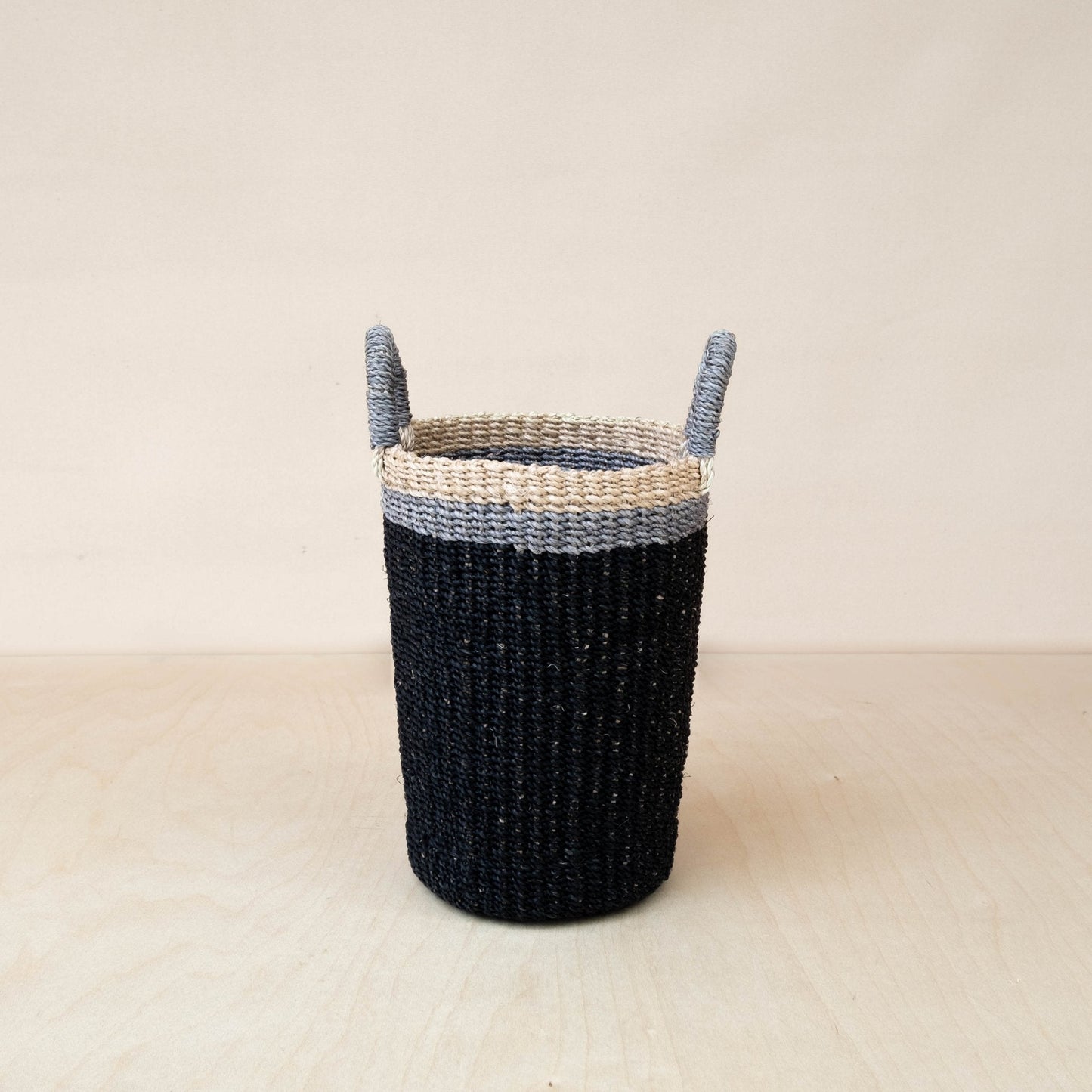 Black Woven Basket Vase