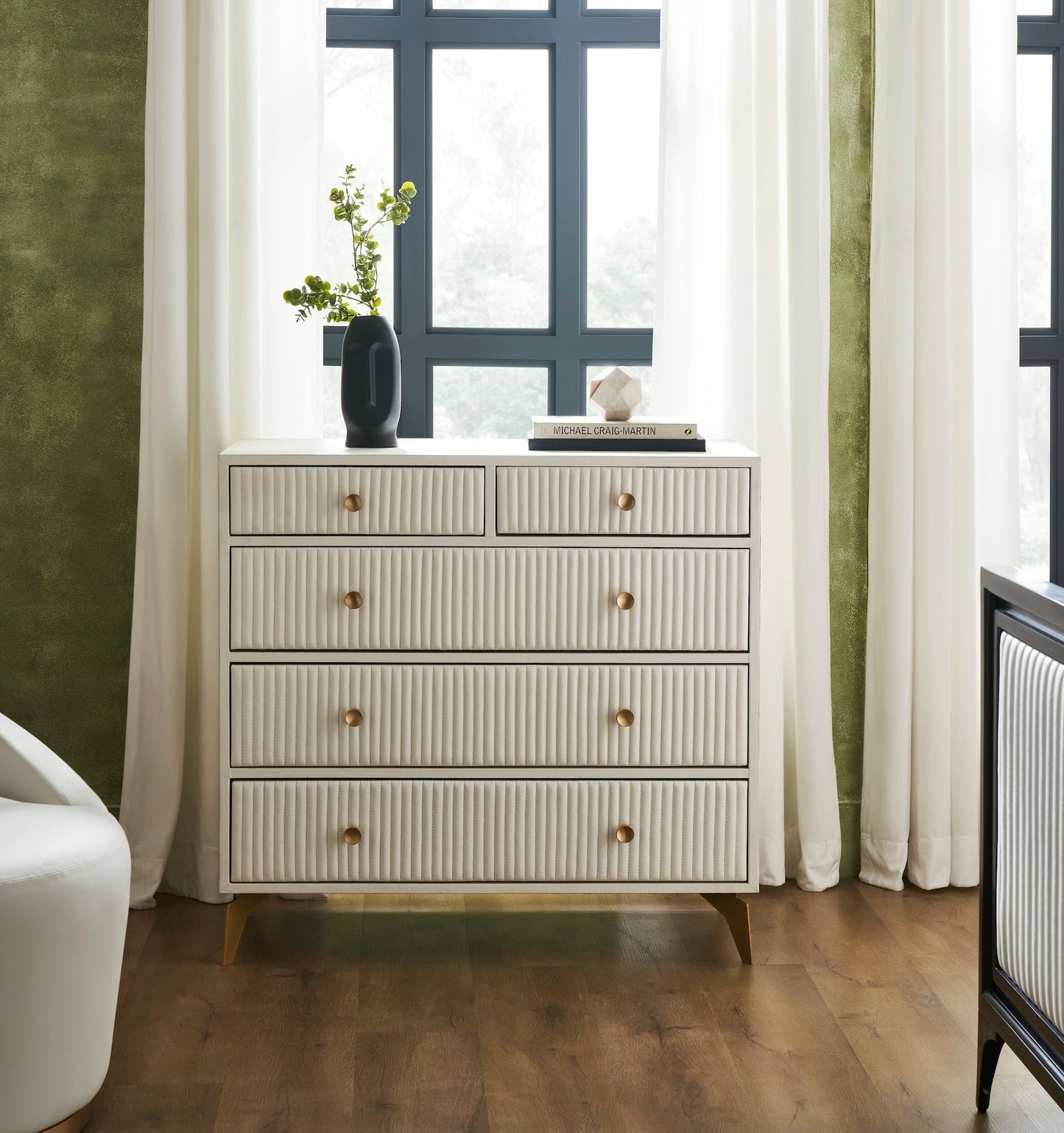 Stanford Five Drawer Leather Chest