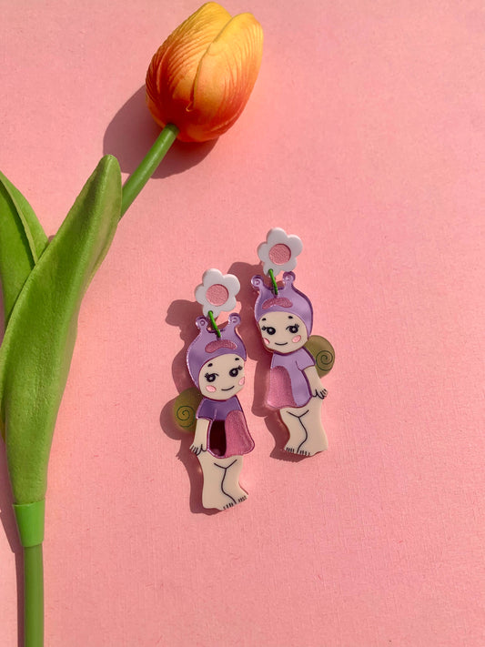 Shelly Snail Acrylic Earrings