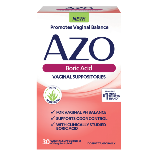 Azo Boric Acid, Vaginal Suppositories, 600 Mg, 30 Suppositories