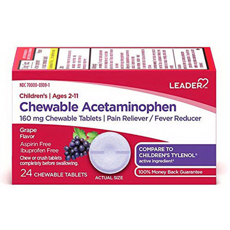 Leader Children’s Acetaminophen 24 Chewable Tablets