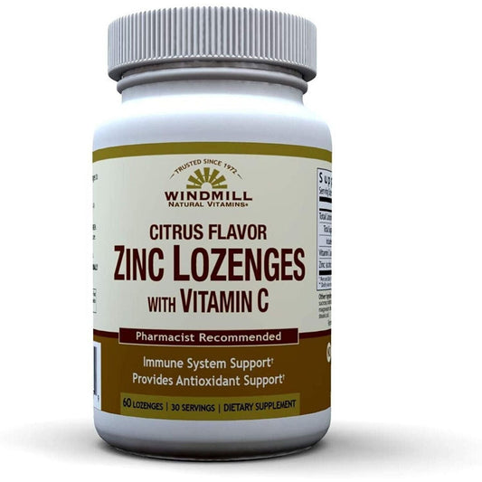 Windmill Zinc With Vitamin C Lozenges - Citrus Flavor 60ct