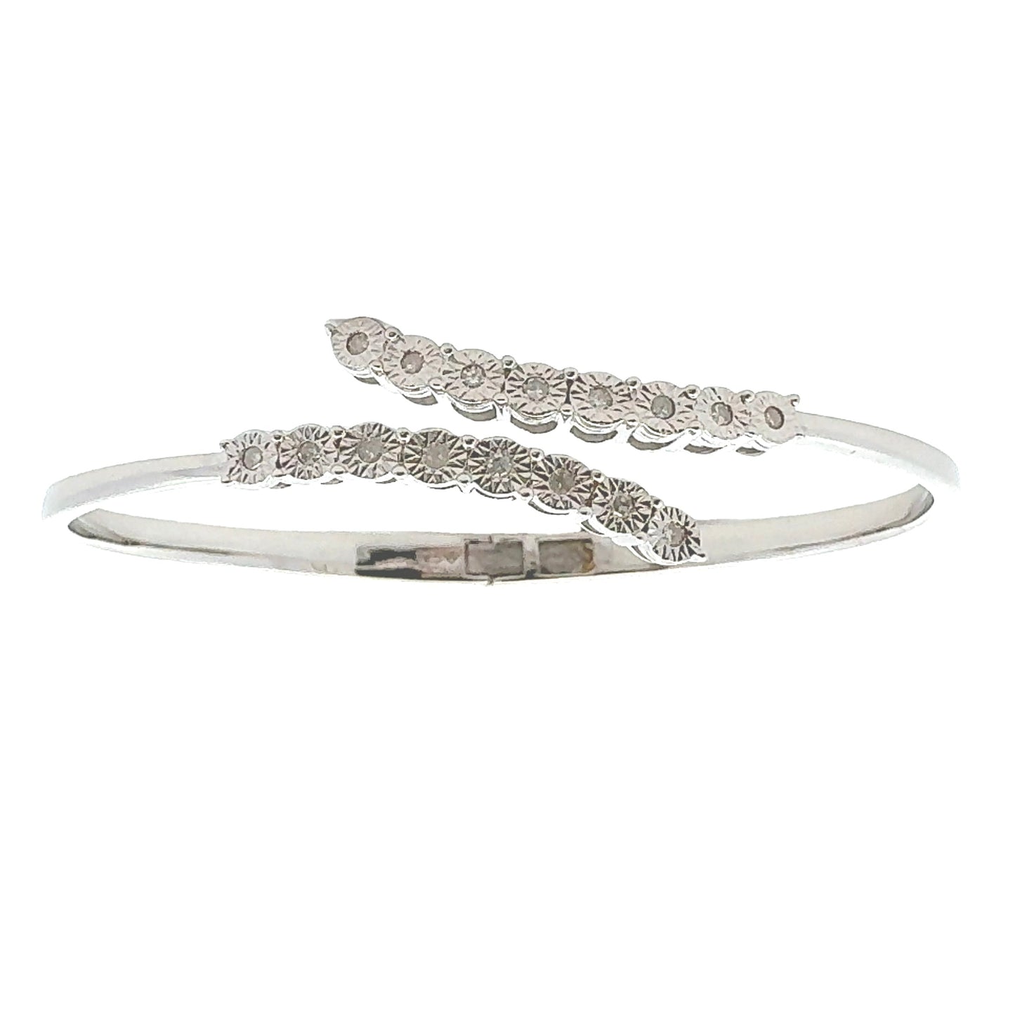 .25ct Diamond Bangle Bracelet Sterling Silver