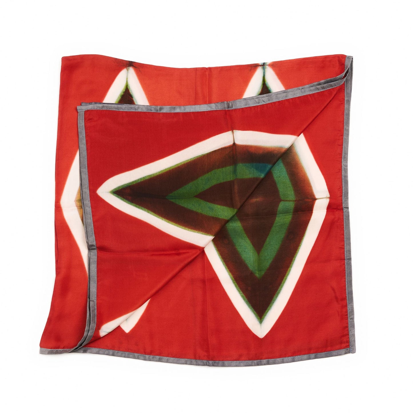 Fawn Square Silk Artisanal Scarf In Multicolor Hand Crafted Shibori Print