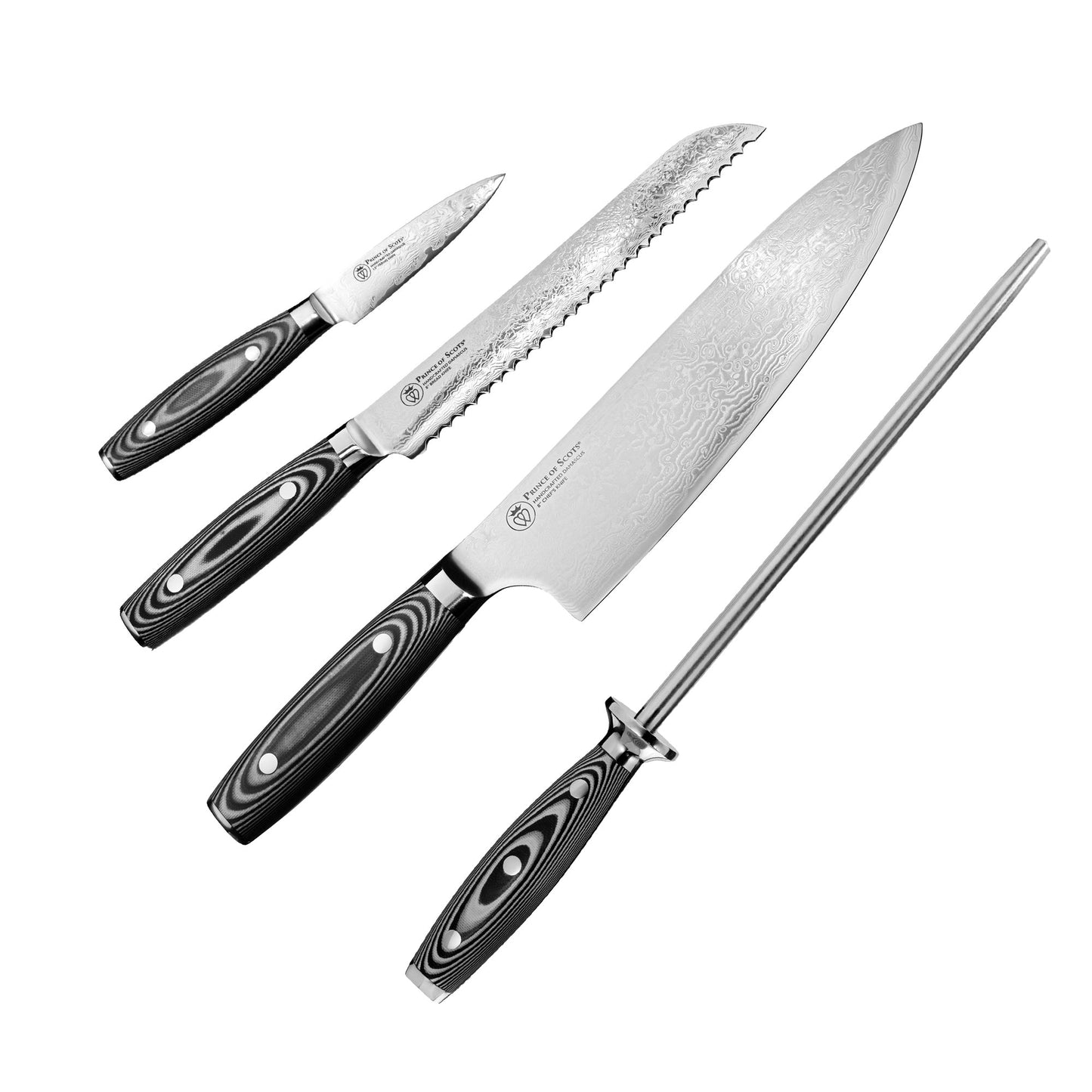 Damascus Knife 4 Piece Gift Set