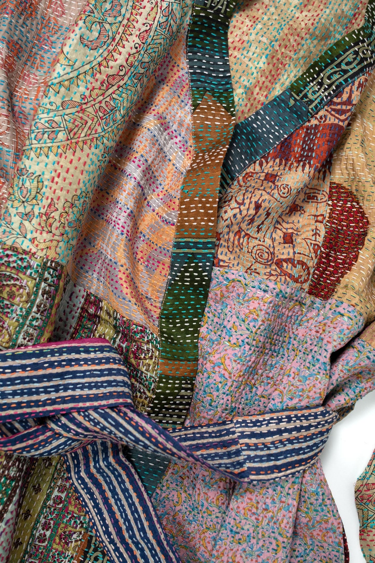 Kantha Stitch Sari Bathrobe