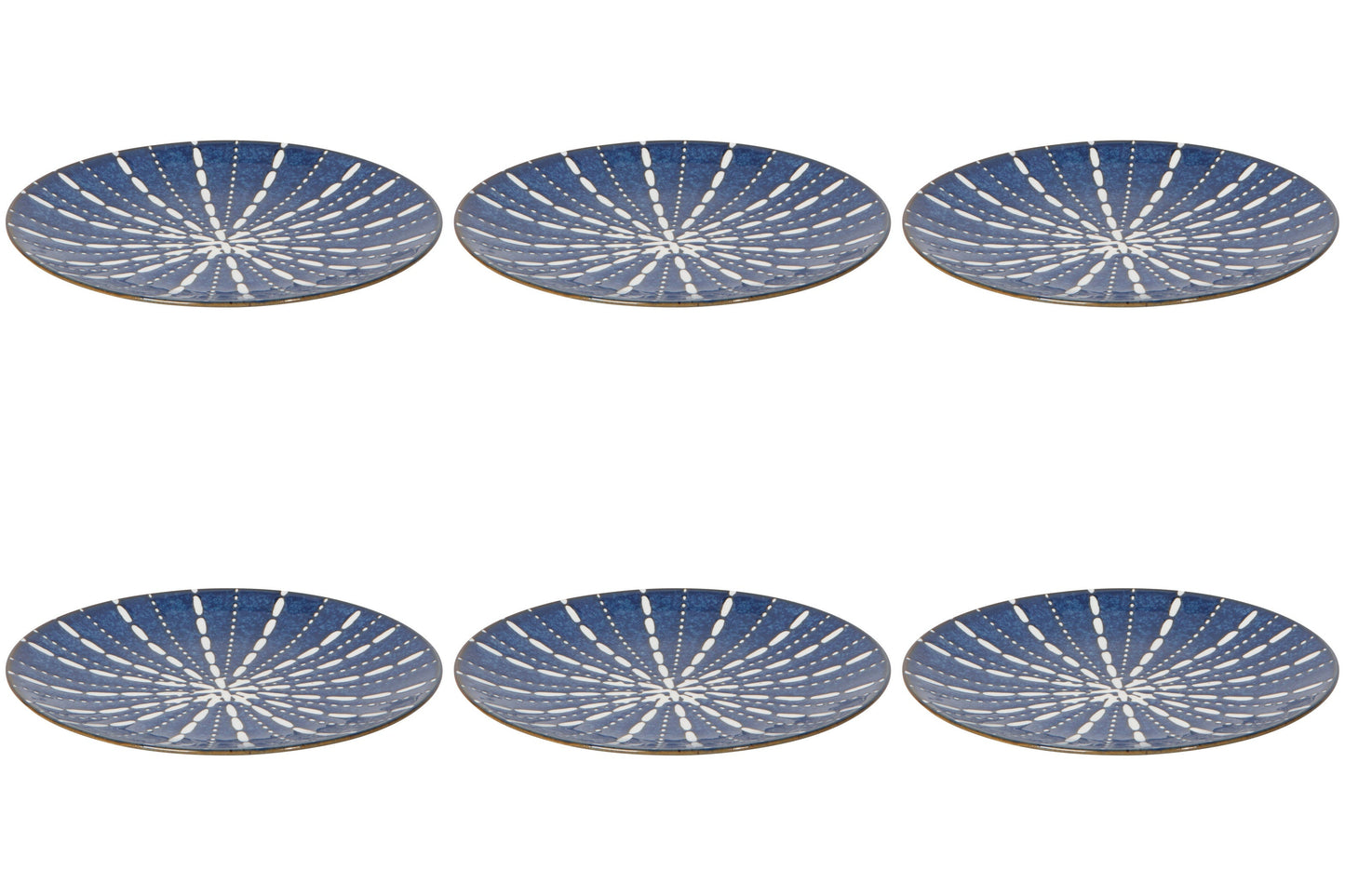 Set of 6 Pulse Stamped Plate 8.5 inch