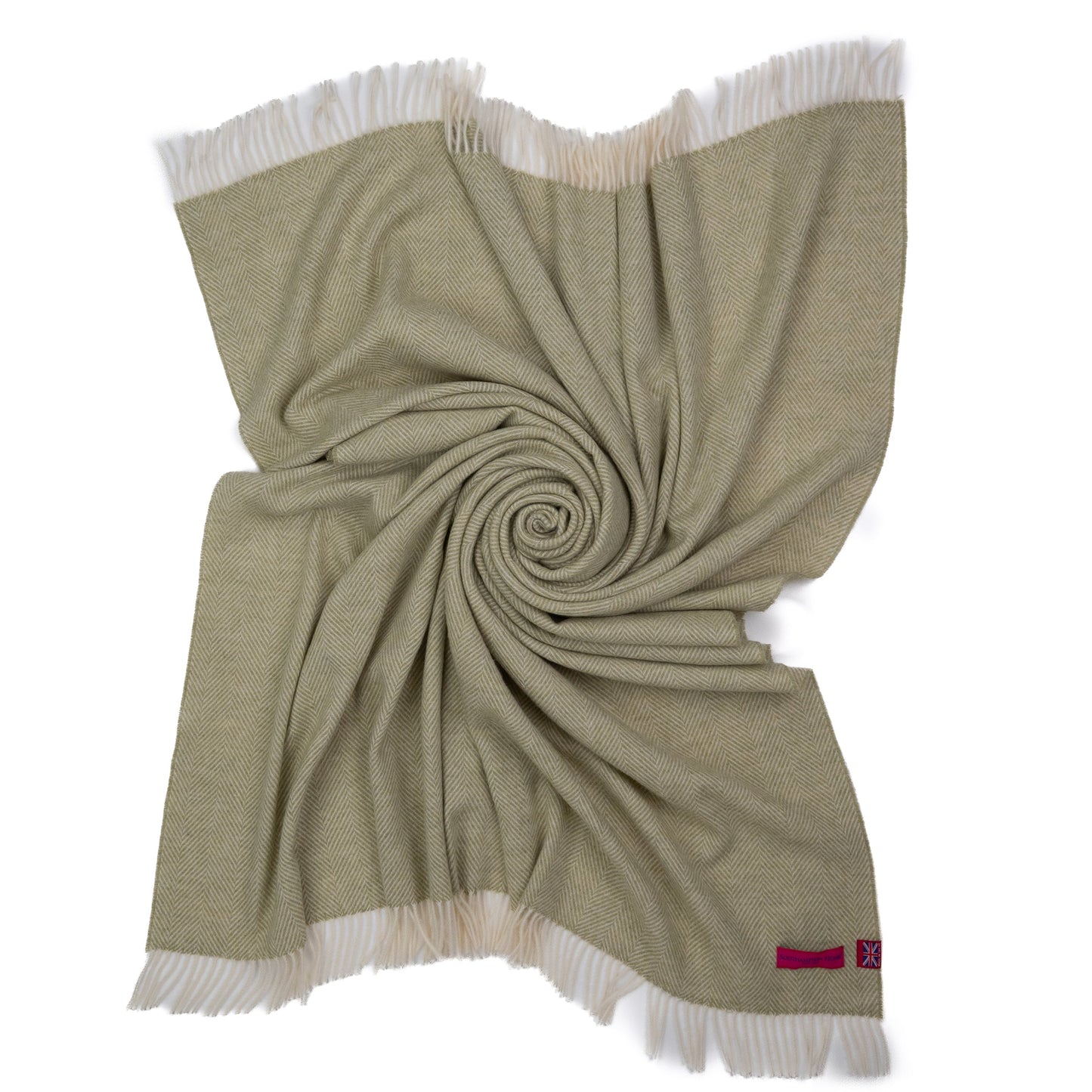 Southampton Home Merino Wool Herringbone Throw (Celery) - Osadia Concept Store
