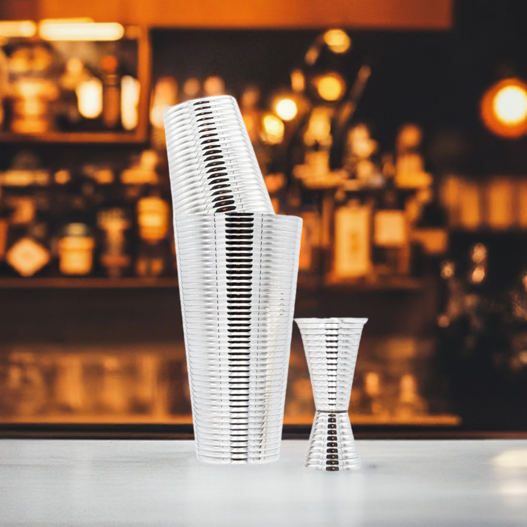 Fluted Silver 3-Piece Cocktail Shaker Set - Osadia Concept Store