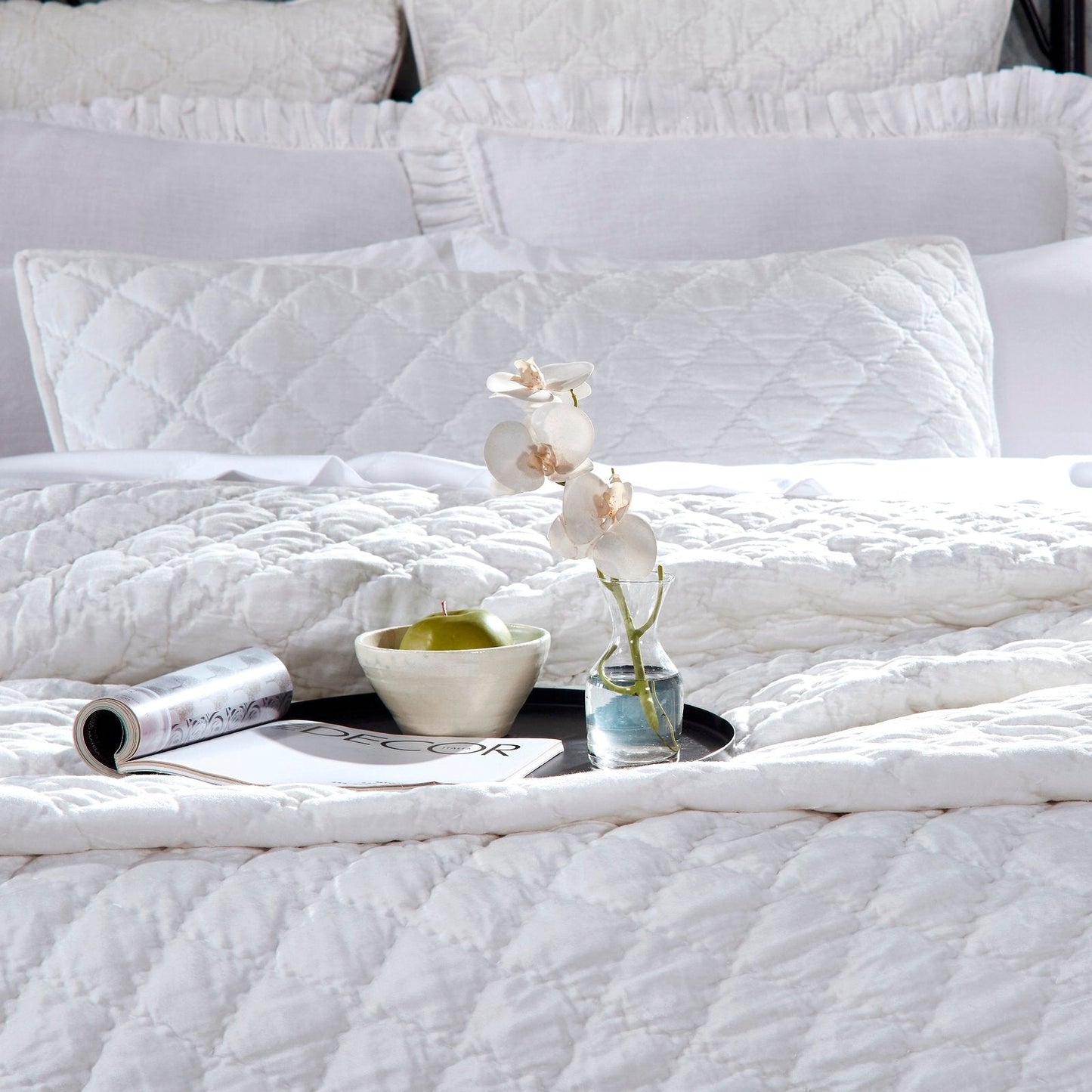 Clermont Diamond Velvet Quilt - Clearance