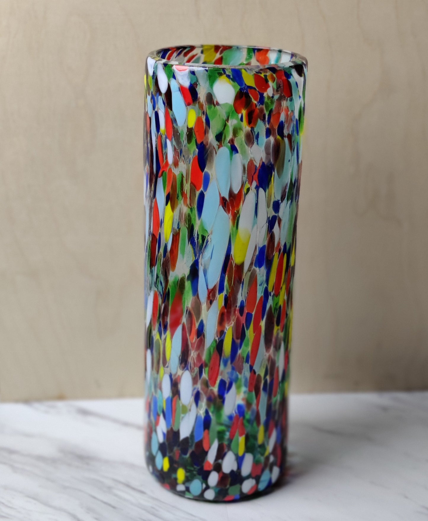 Glass Vase with Confetti Carmen Design