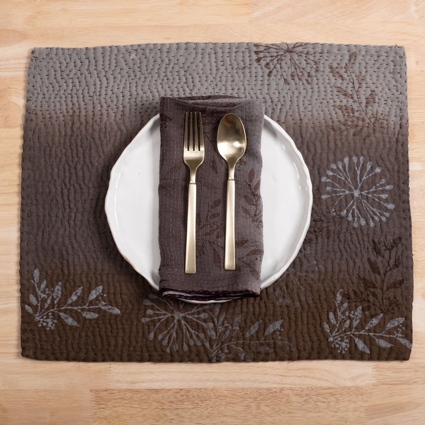 Ombre Patch Handmade Placemat - Chocolate (Set of 2)