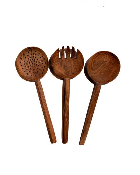 Walnut Long Handle Spoon - Set of 3