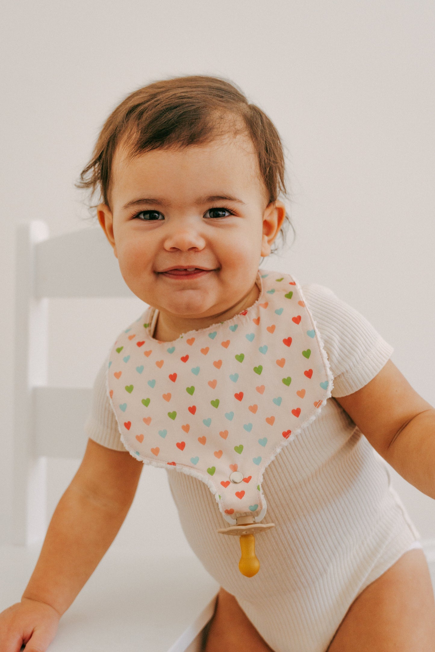 Pacifier Bib- Hearts