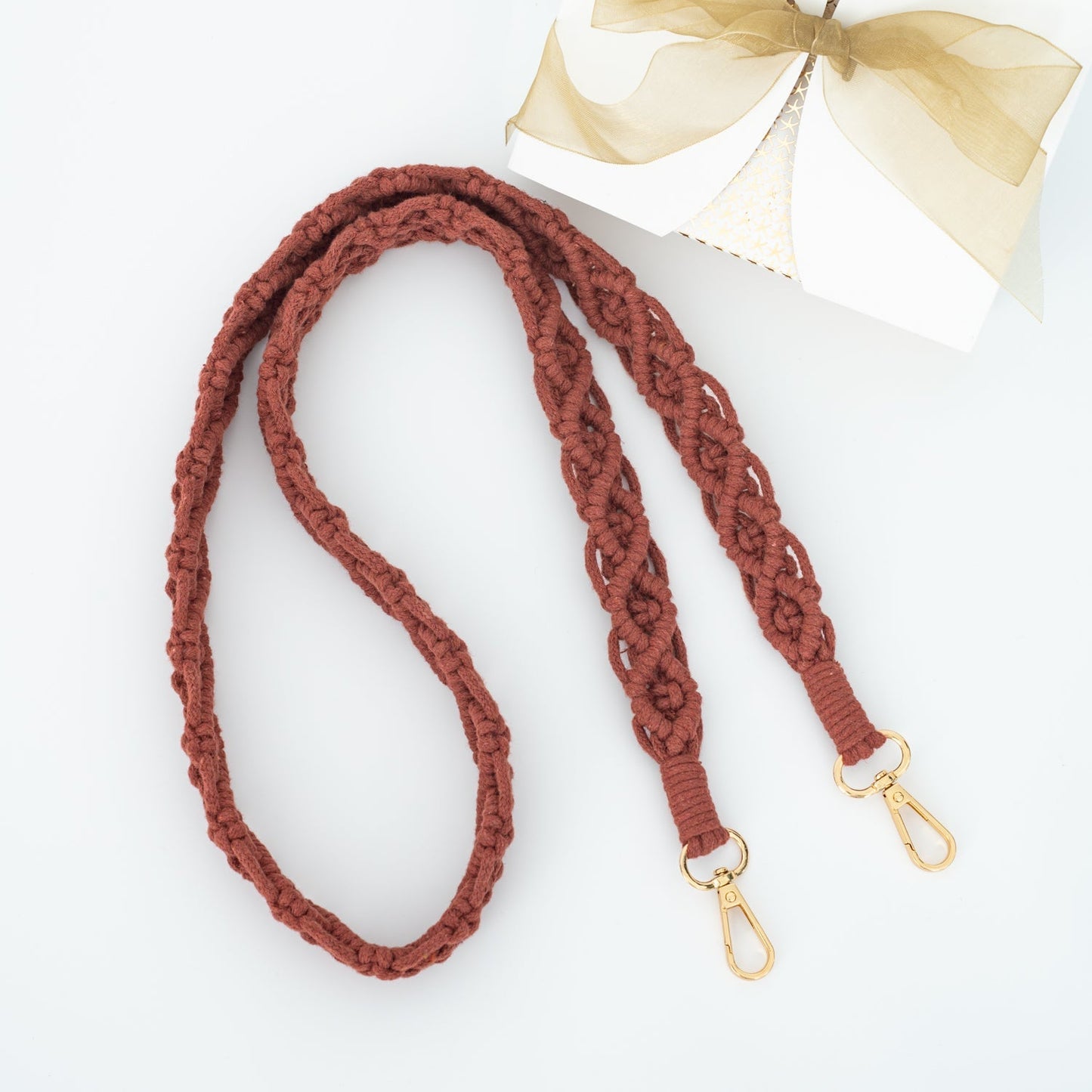 Wear Hope Macramé Crossbody Strap in Terra Cotta