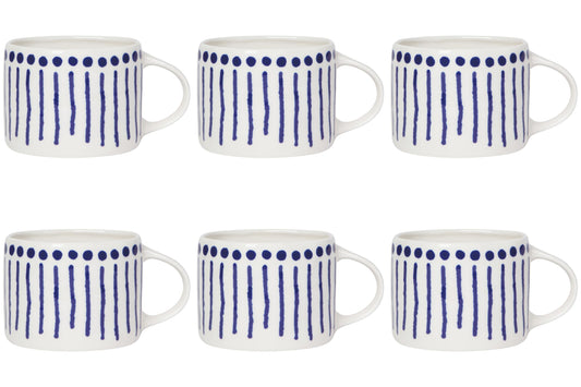 Set of 6 Porcelain Mug 12oz