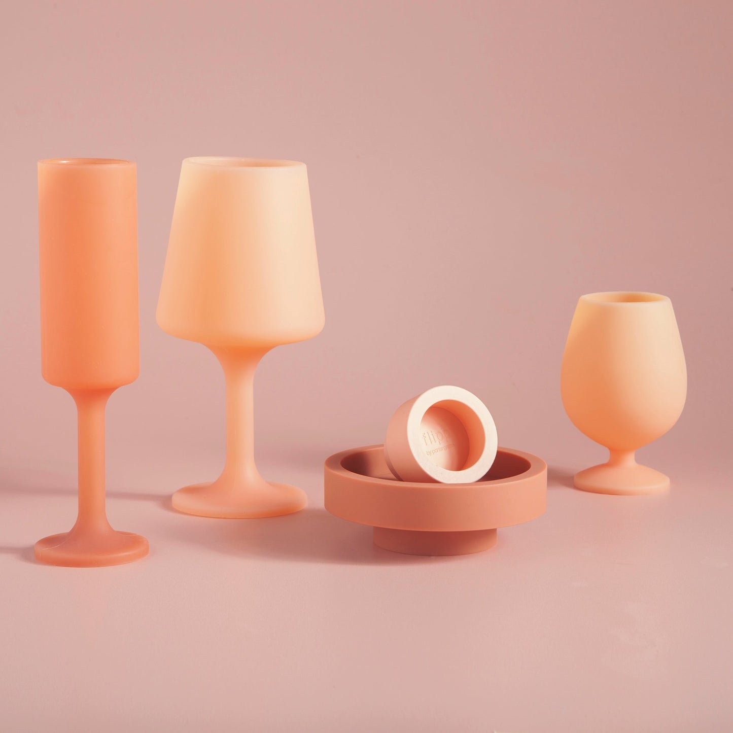 Terra + Peach | Stemm | Silicone Unbreakable Wine Glasses
