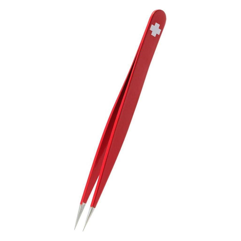 Rubis Tweezers Pointed Elegance Red Swiss Cross 9.5cm