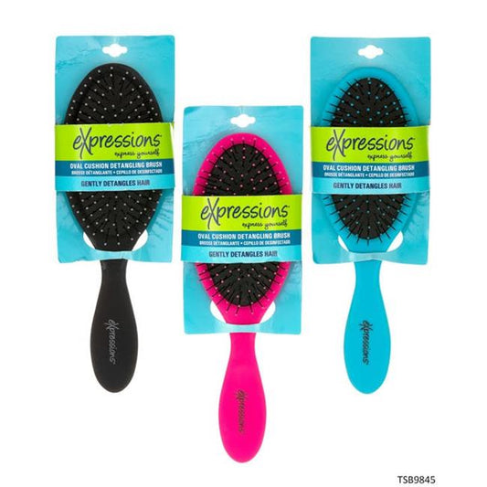 . . Case Of [48] Oval Cushion Detangling Brush Assorted Colors