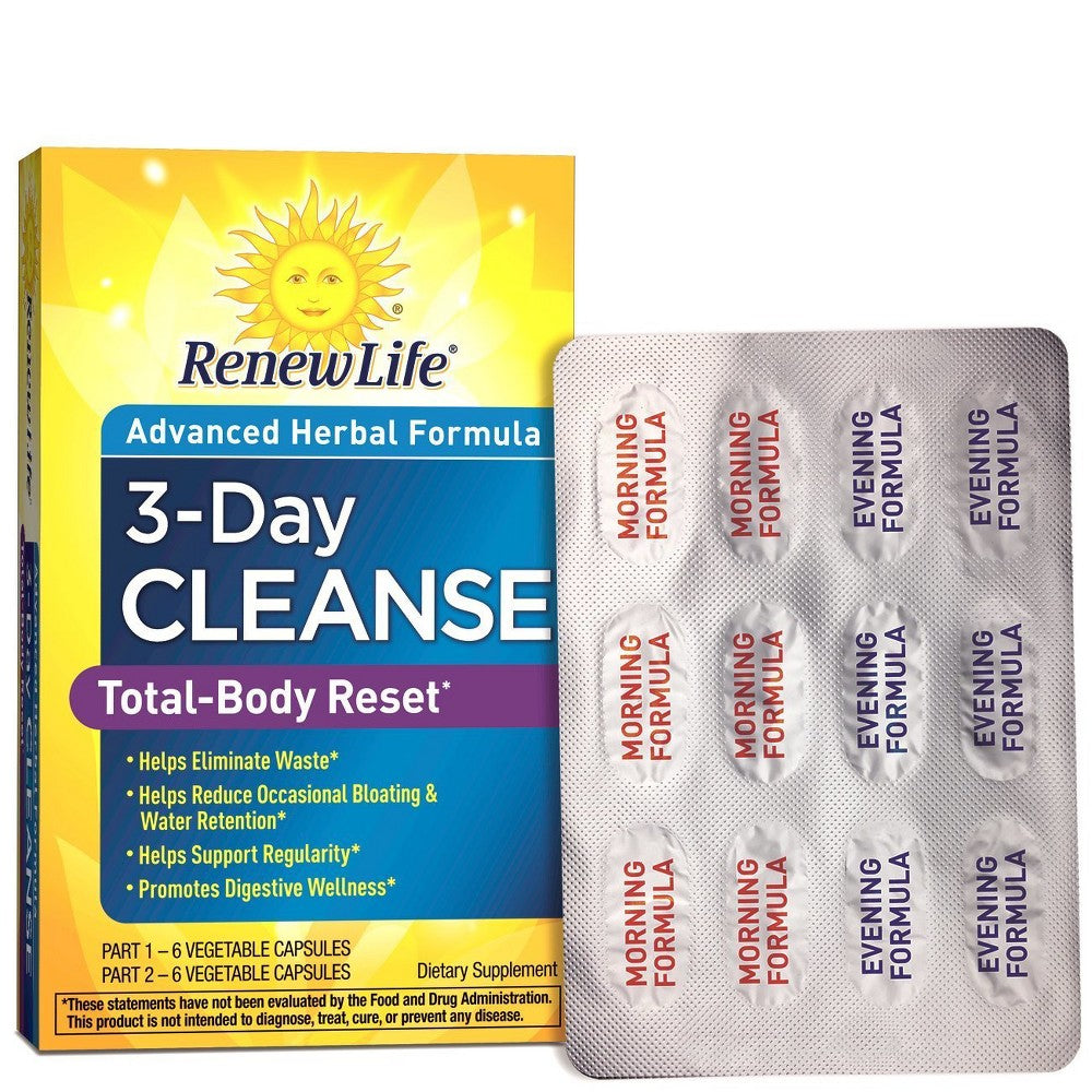 Renew Life Total Body Reset 3-Day Cleanse Capsules - 12ct