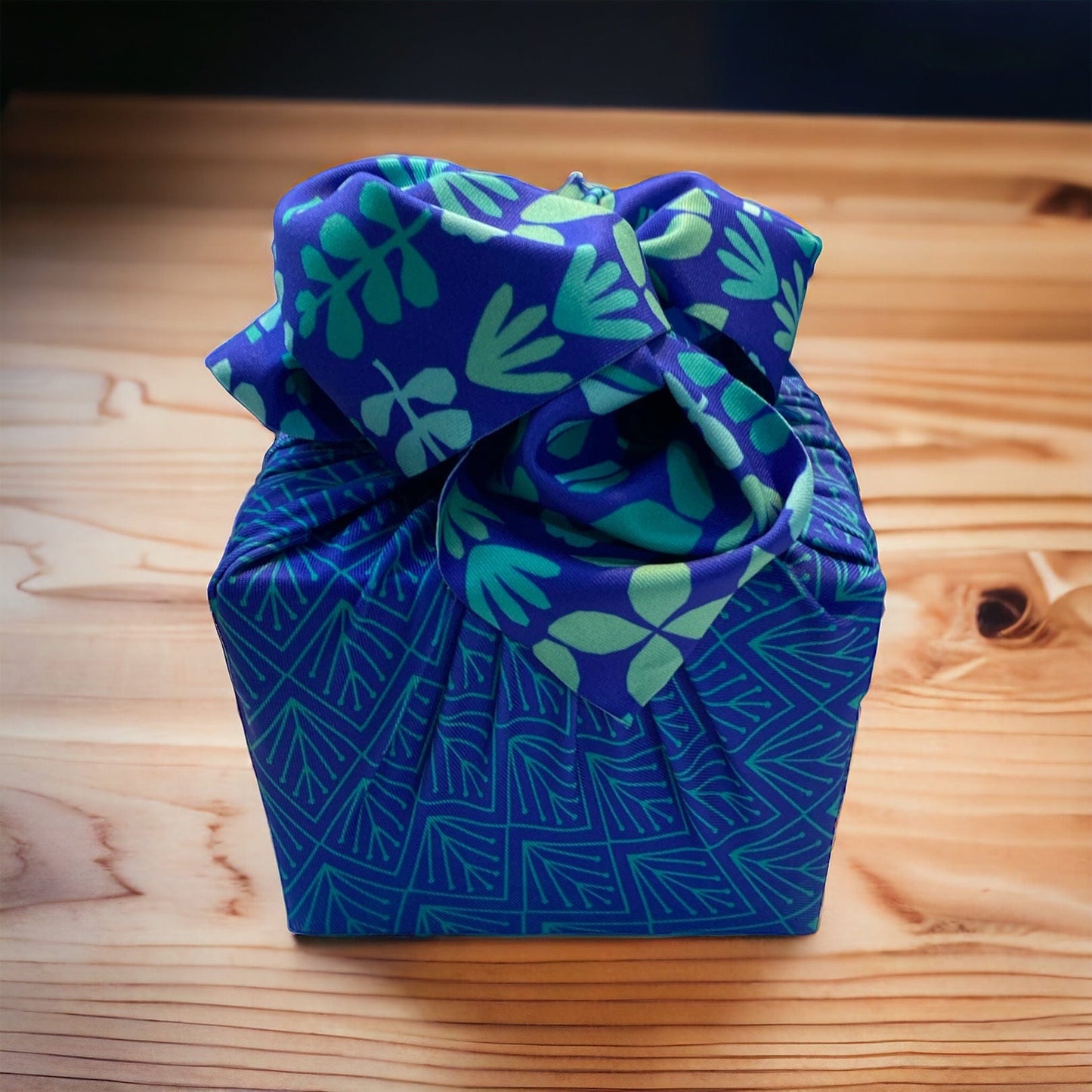 Set of 3 (S, L, XL) Reusable Cloth Furoshiki Gift Wrap | Blue Botanical