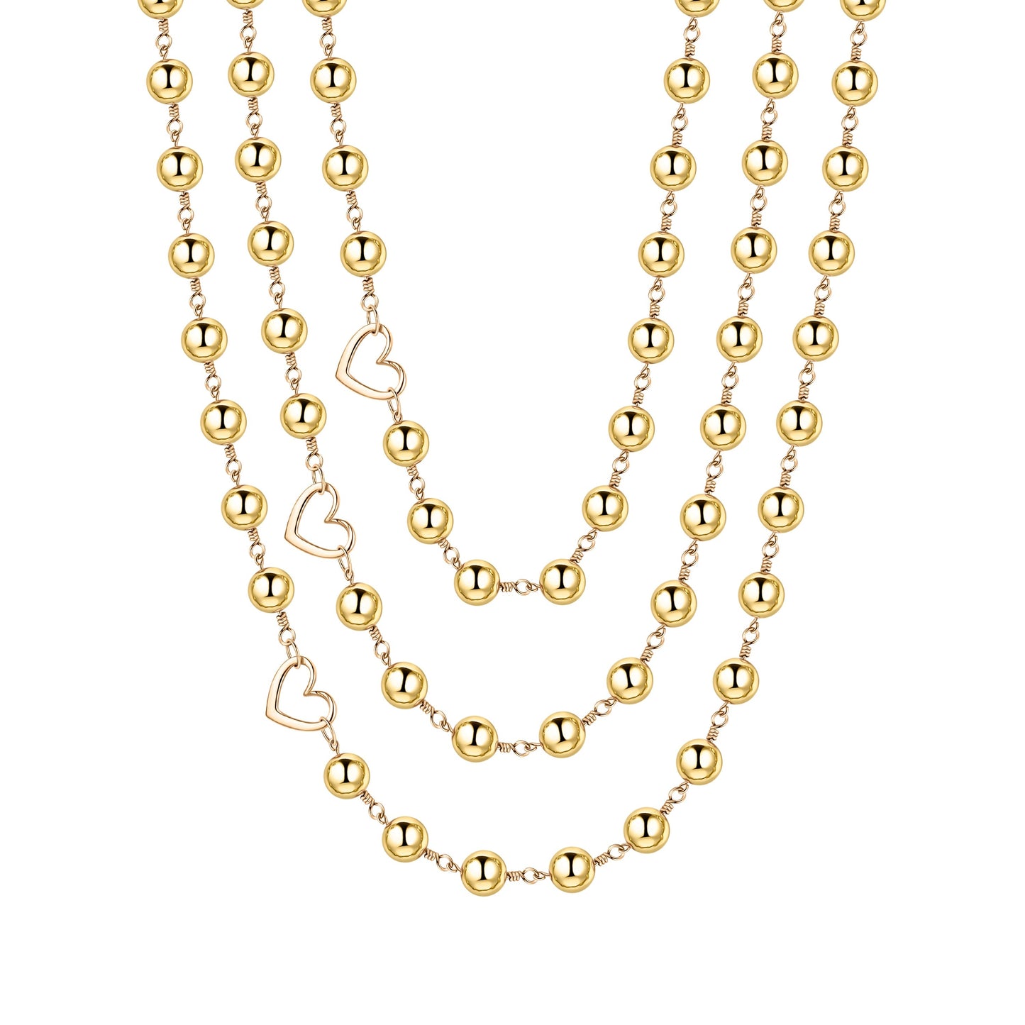 Goldie Gold Hematite Triple Layer Necklace | Magnetic Clasp