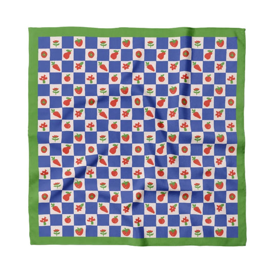 Blue Checkers Cotton Bandana
