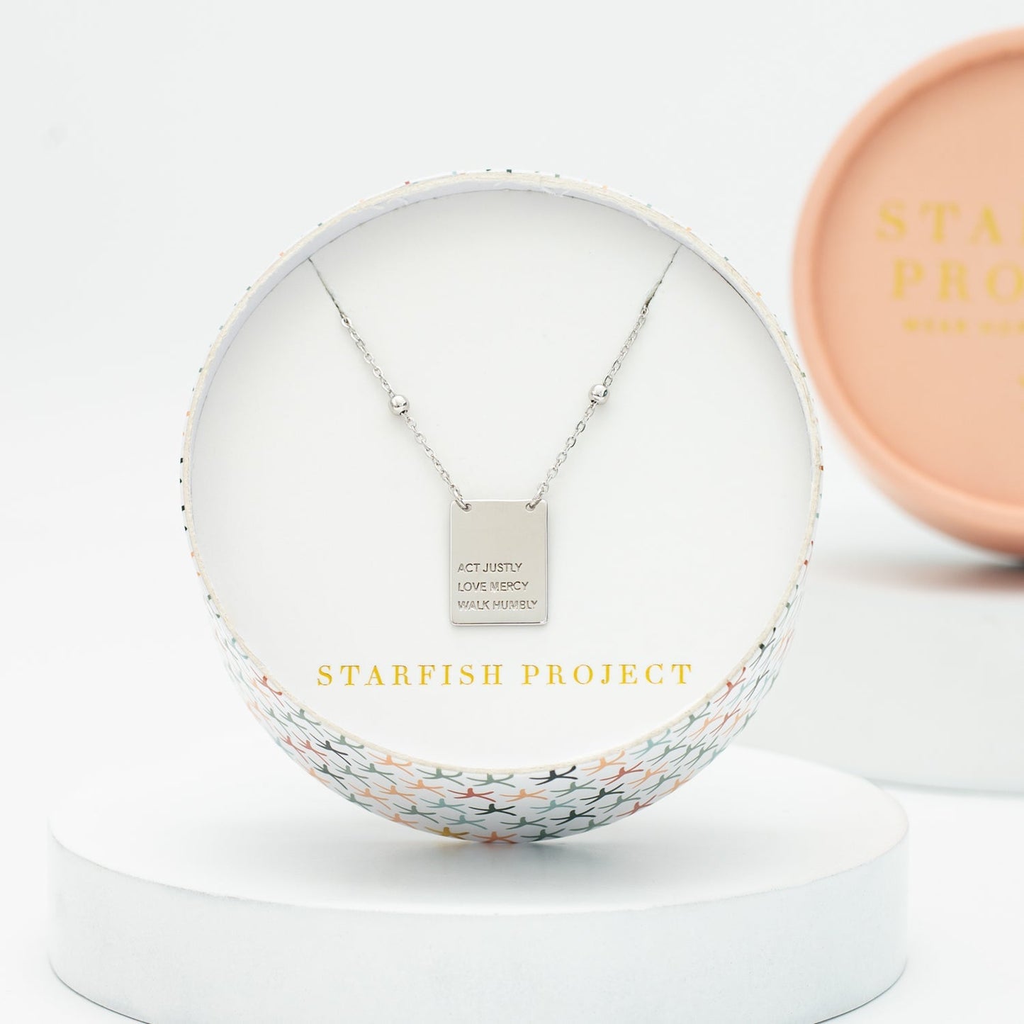 Act Justly Necklace in Sterling Silver