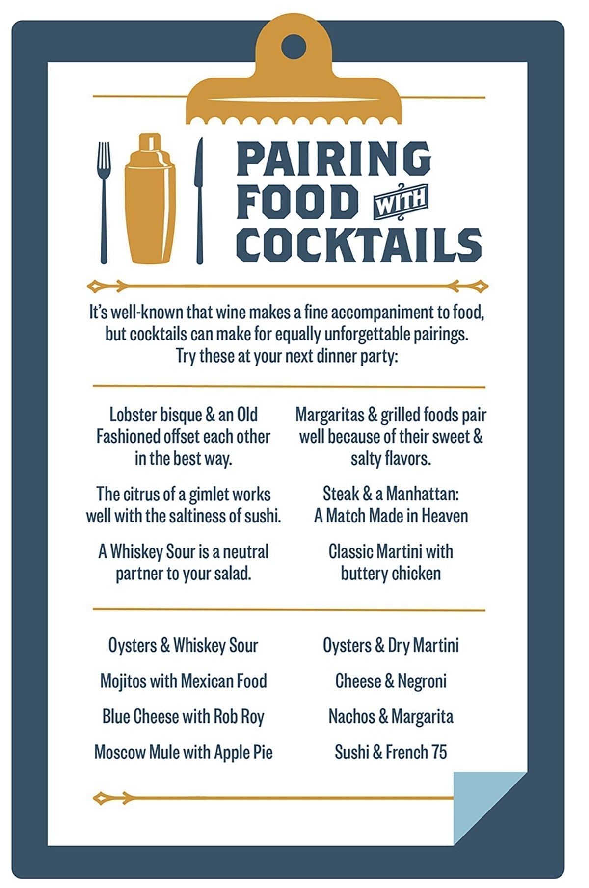 An Illustrated Guide for Cocktail Etiquette Tea Towel