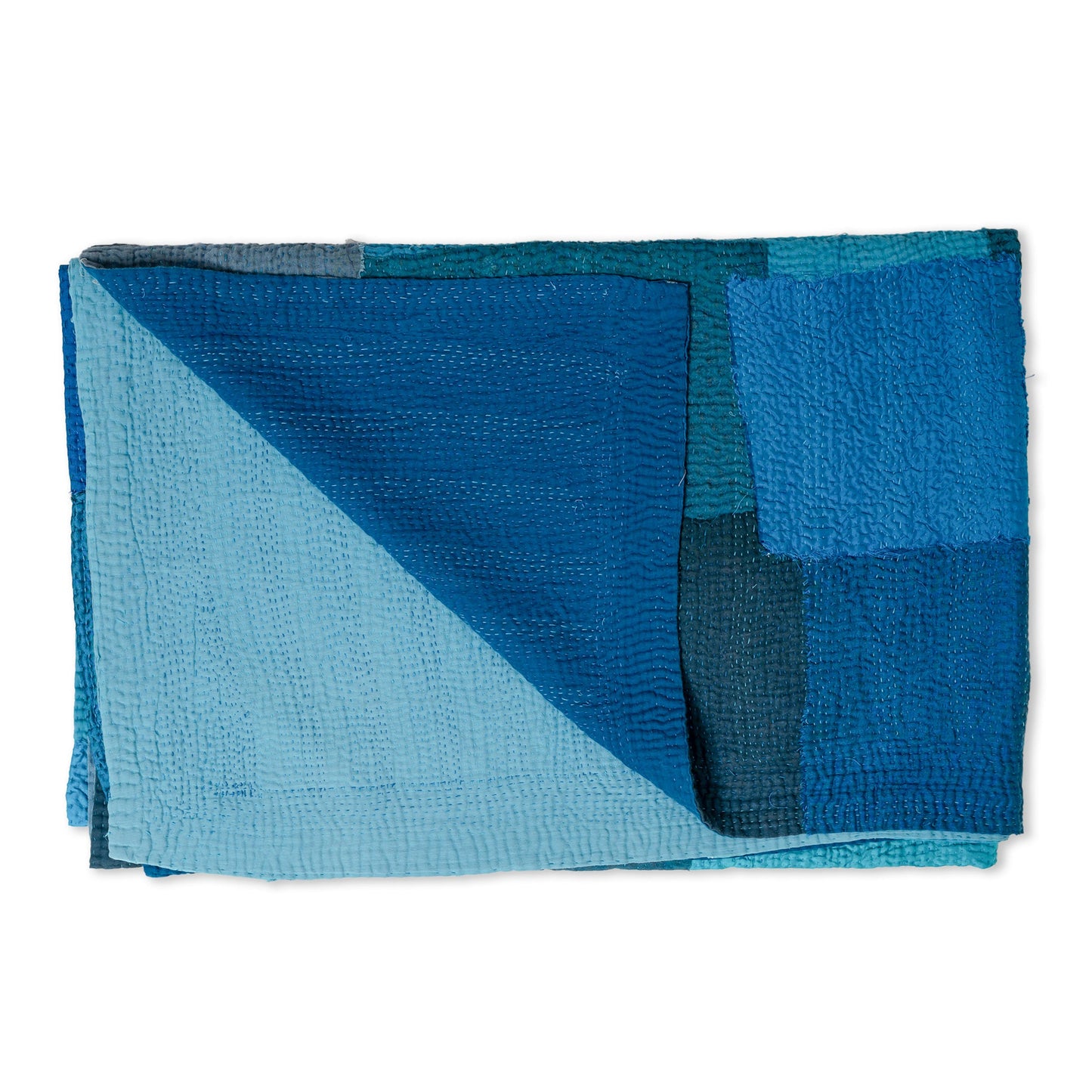 Night Sky Fray Patch Kantha Throw