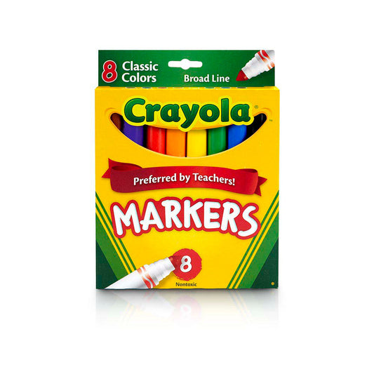 Crayola Non-Washable Marker, Broad Bullet Tip, Assorted Classic Colors