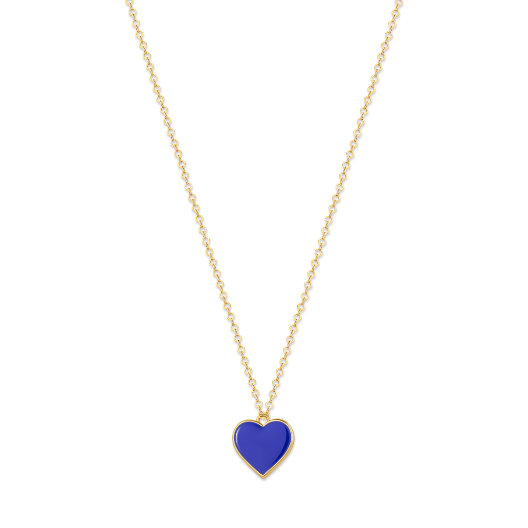 Single Hearted Girl Blue Heart Necklace | Magnetic Clasp