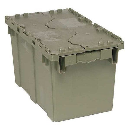 Quantum Storage Systems Gray Attached Lid Container, Plastic