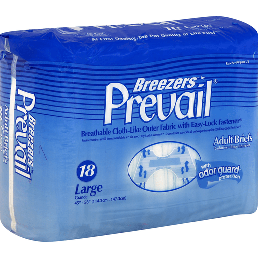 Prevail Breezers Adult Briefs, Large