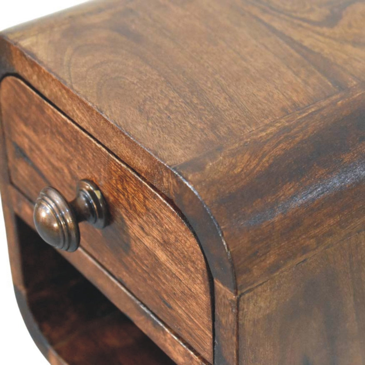 Solid Wood Curved Wall Mounted Bedside