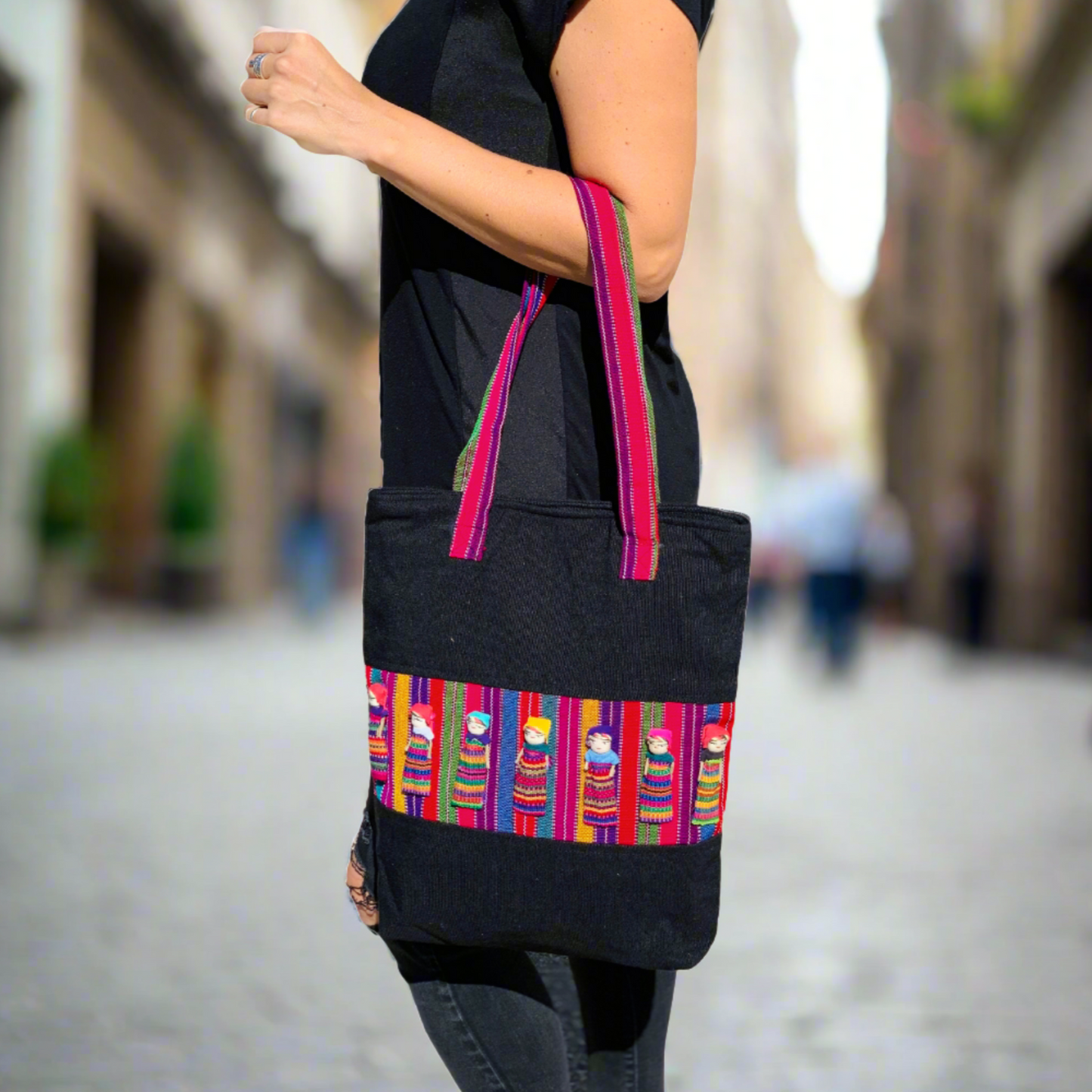 Worry Doll Carry-All Woven Tote - Guatemala
