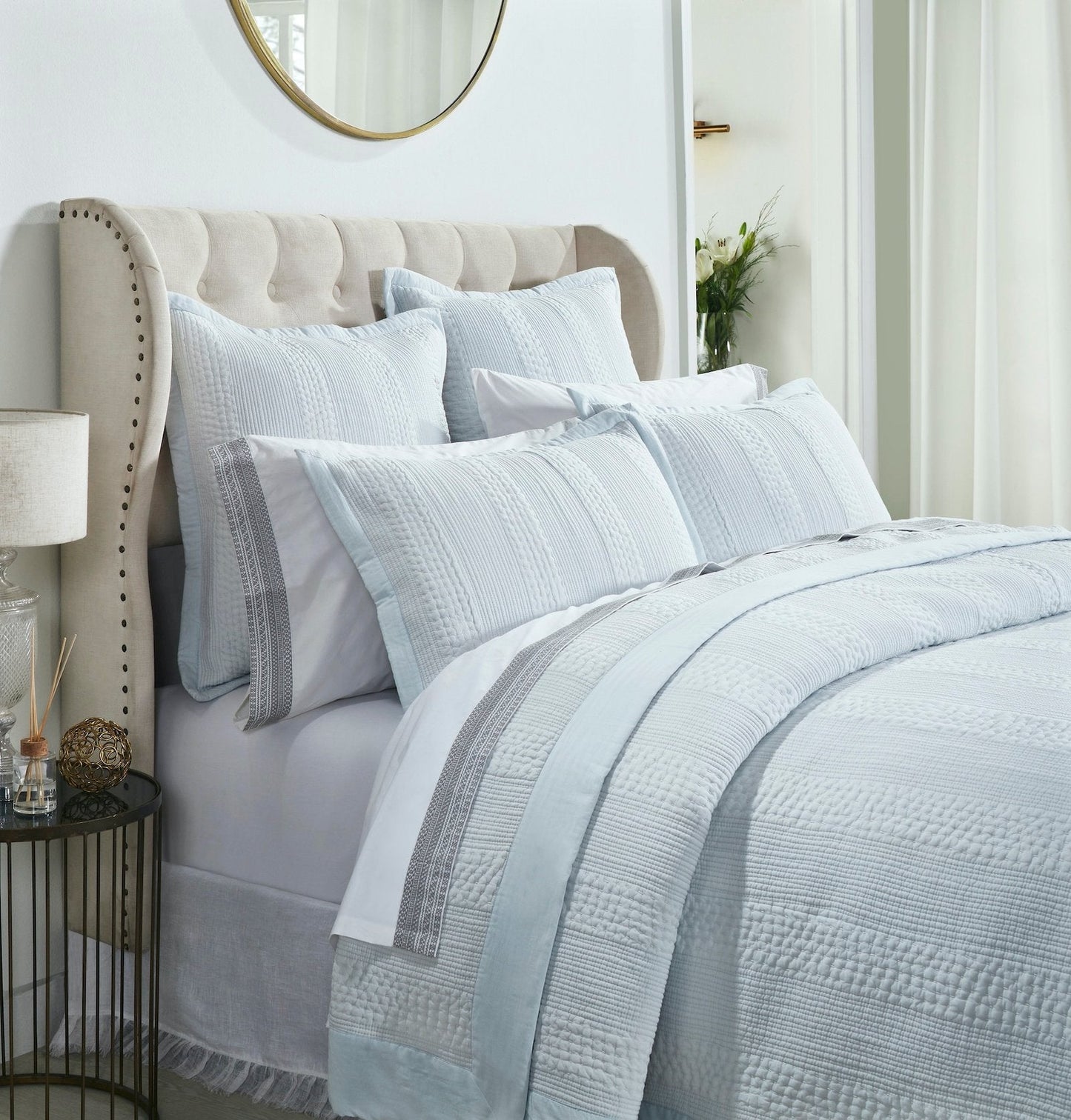 Laysan Quilted Cotton Coverlet