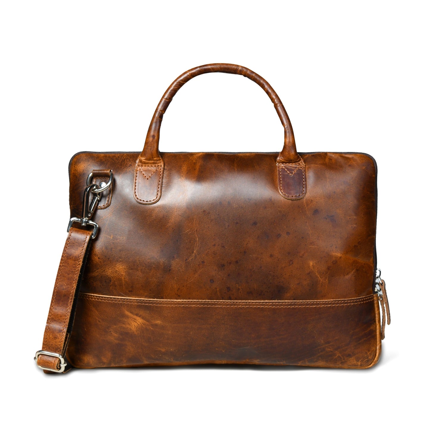 Modernist Leather Laptop Bag- Brown - Osadia Concept Store
