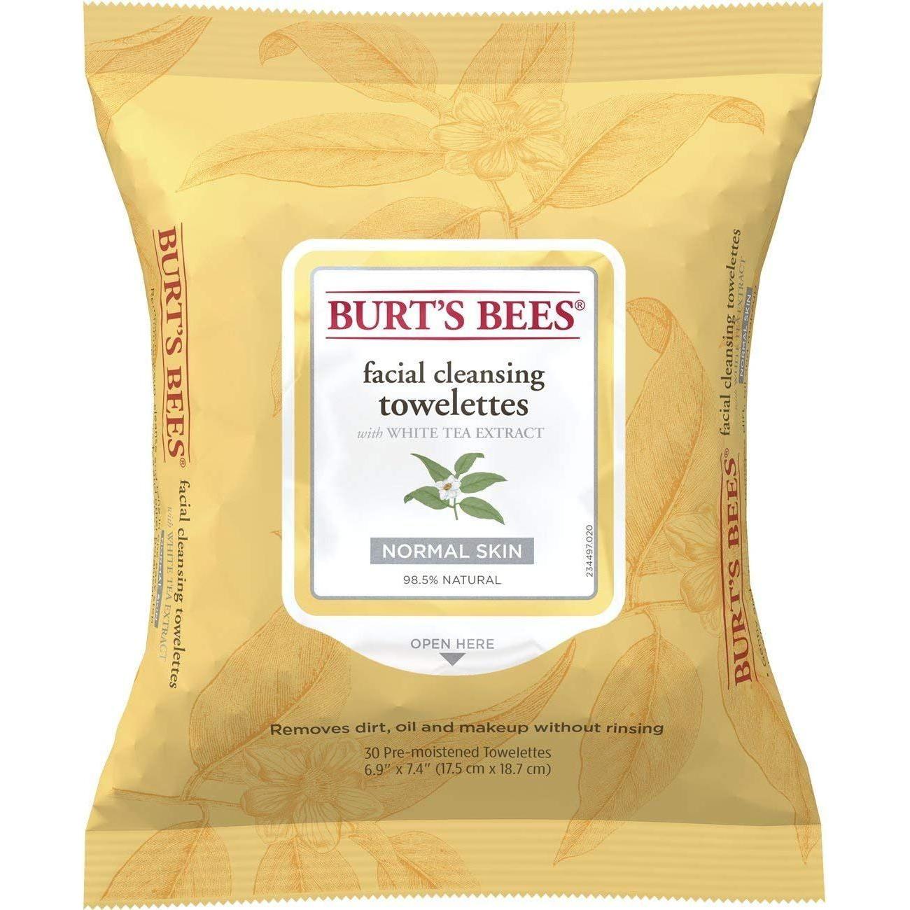 Burt's Bees Facial Cleansing Towelettes With White Tea Extract 2pk