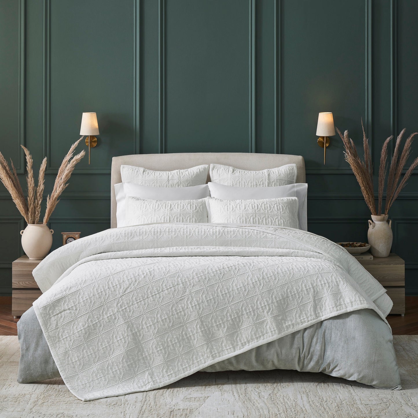 Duke Geometric Cotton Velvet Quilt