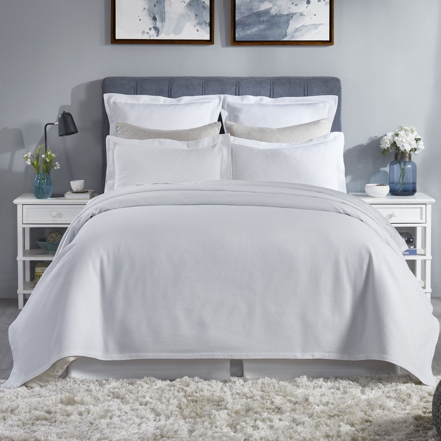 Olive Matelasse Cotton Coverlet