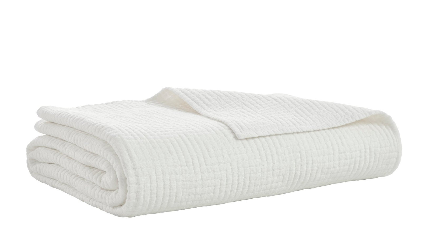 Maze Geometric Linen Coverlet