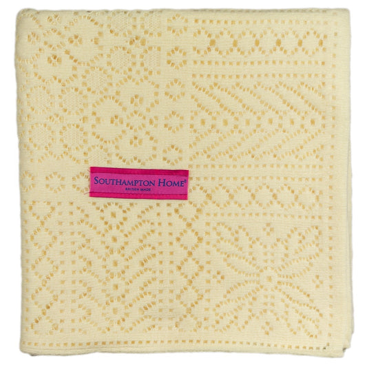 Southampton Home Lace Weave Baby Shawl ~ Yellow ~