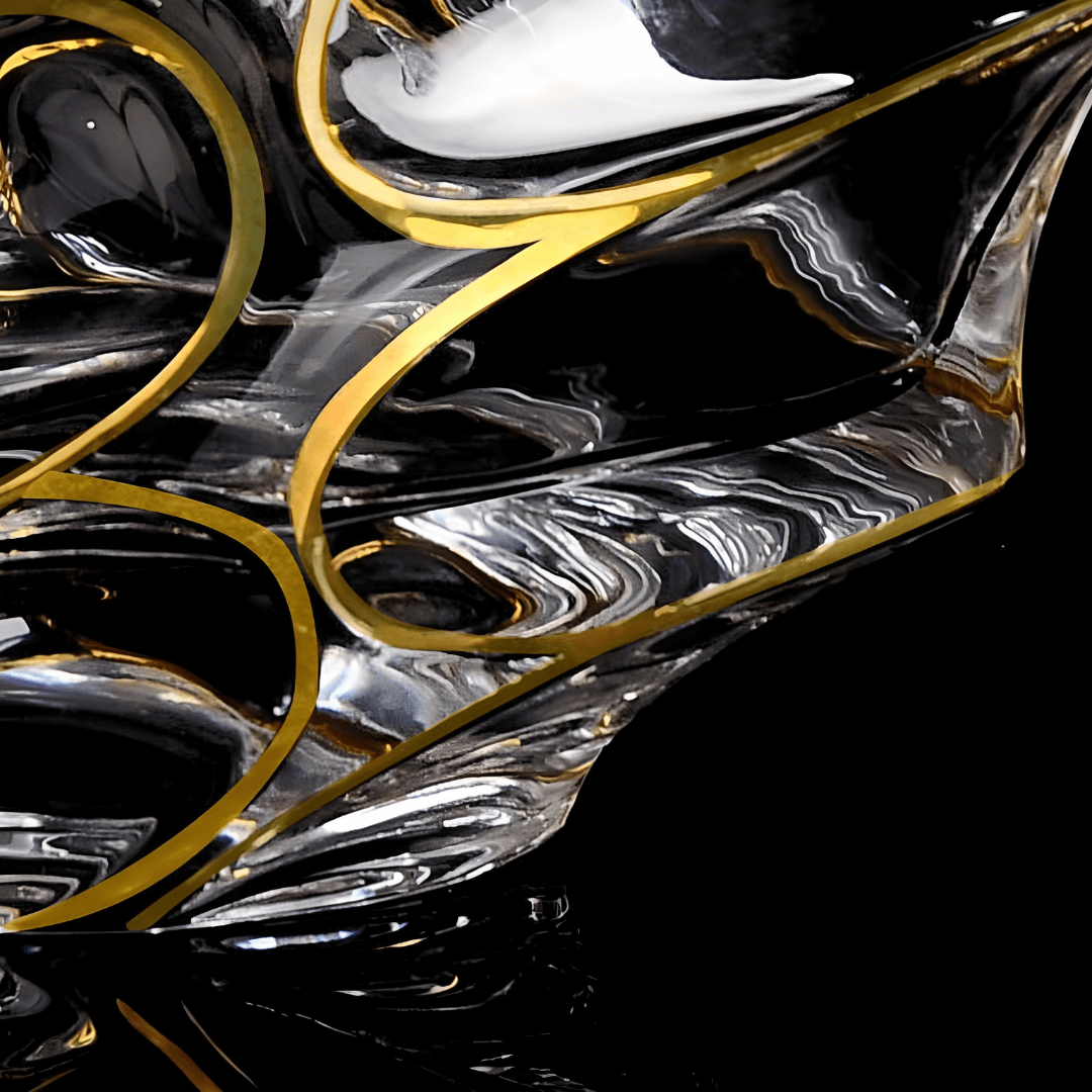 Gold Line Storm Japanese Crystal Whisky Glass