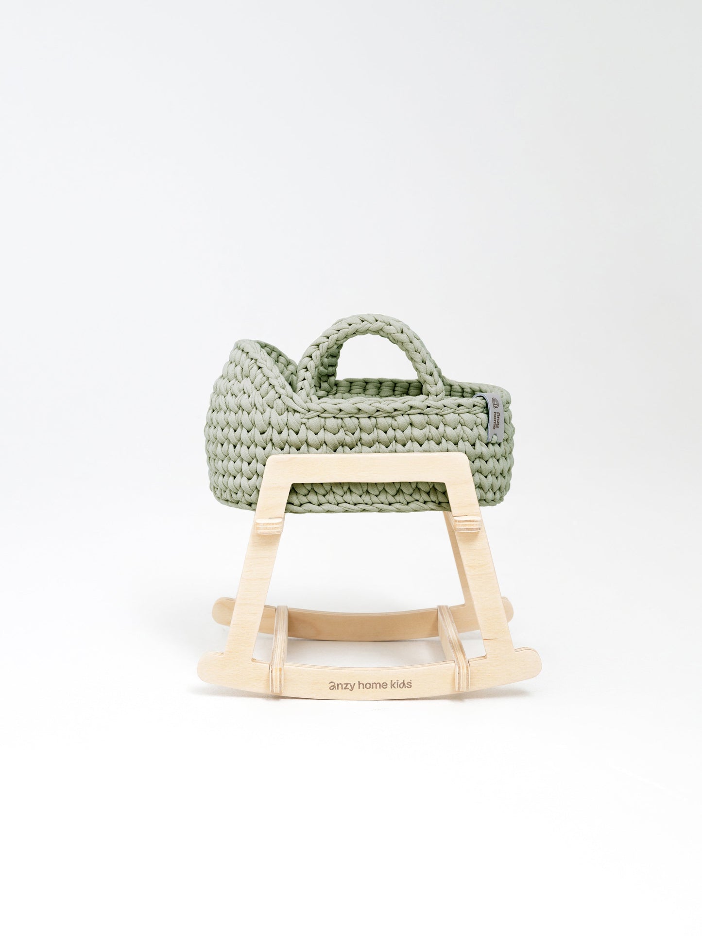 Mini Doll Moses Basket w/Rocking Stand