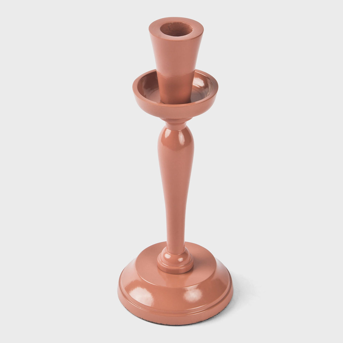Solene Pink Aluminum Candlestick