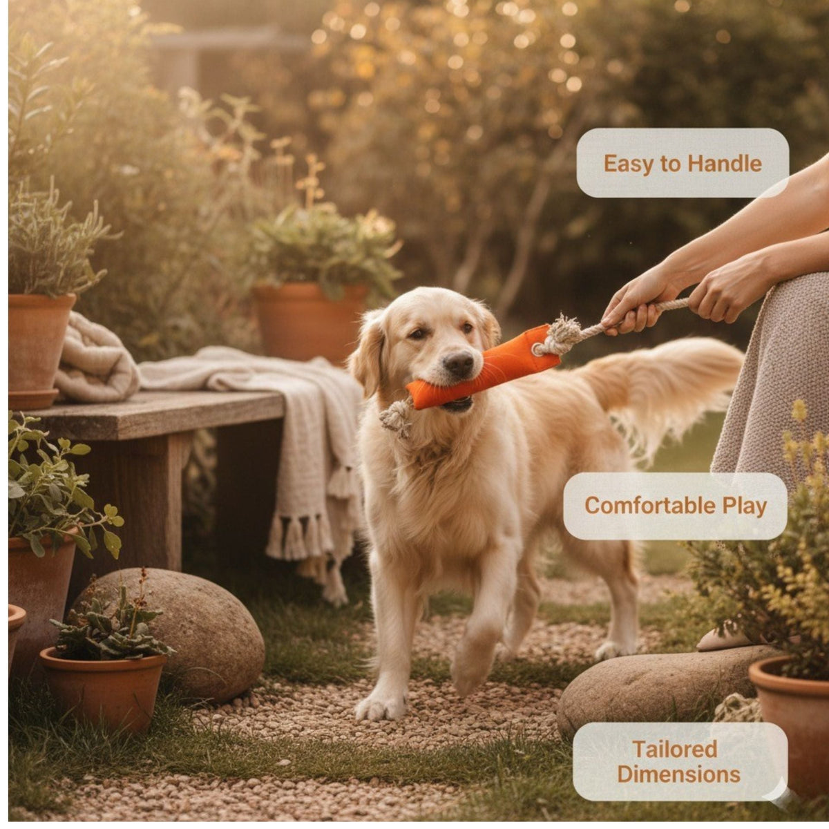 Dog Training Toy Natural Cotton Canvas Child Pet Safe Trainer