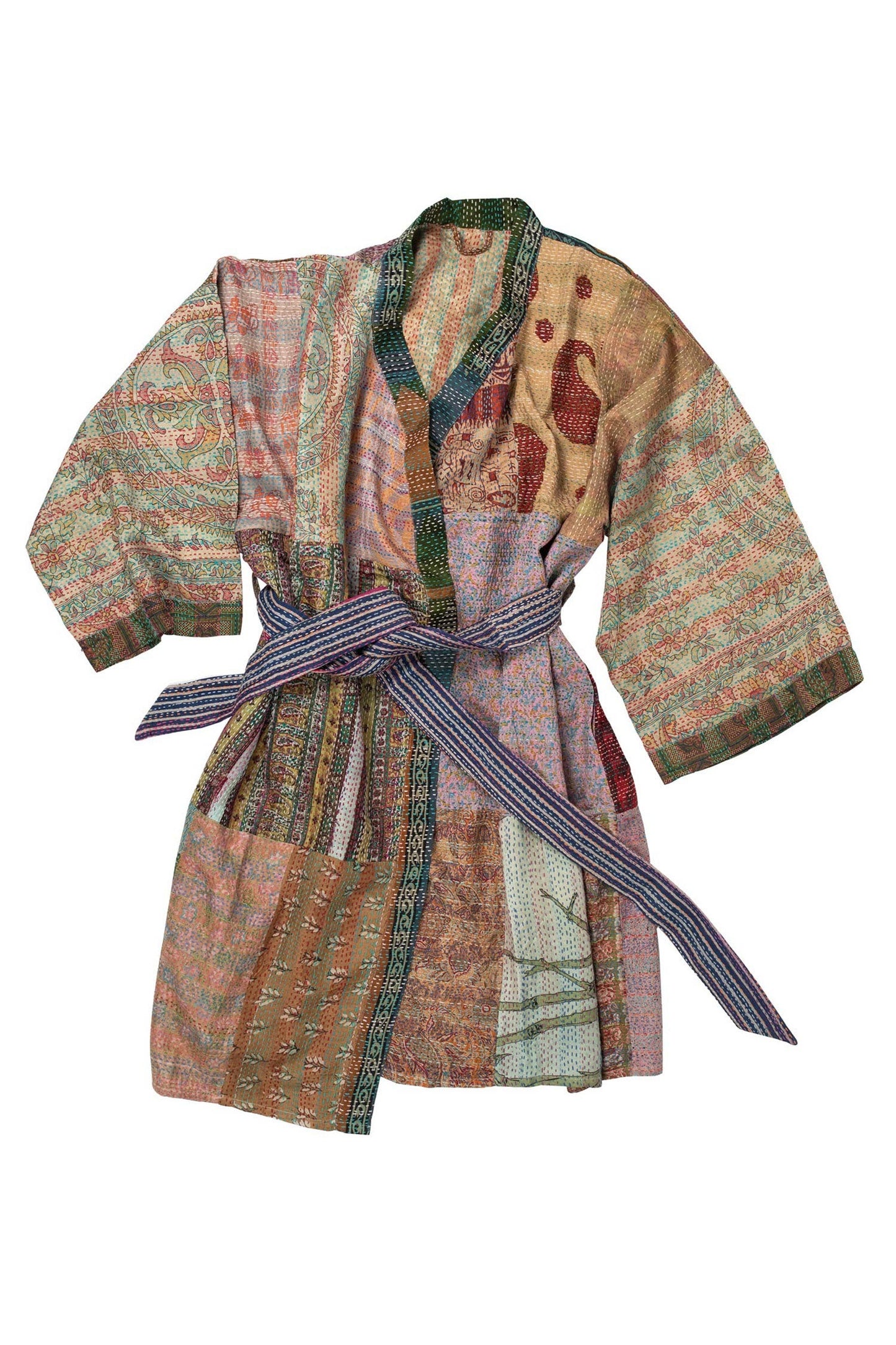 Kantha Stitch Sari Bathrobe