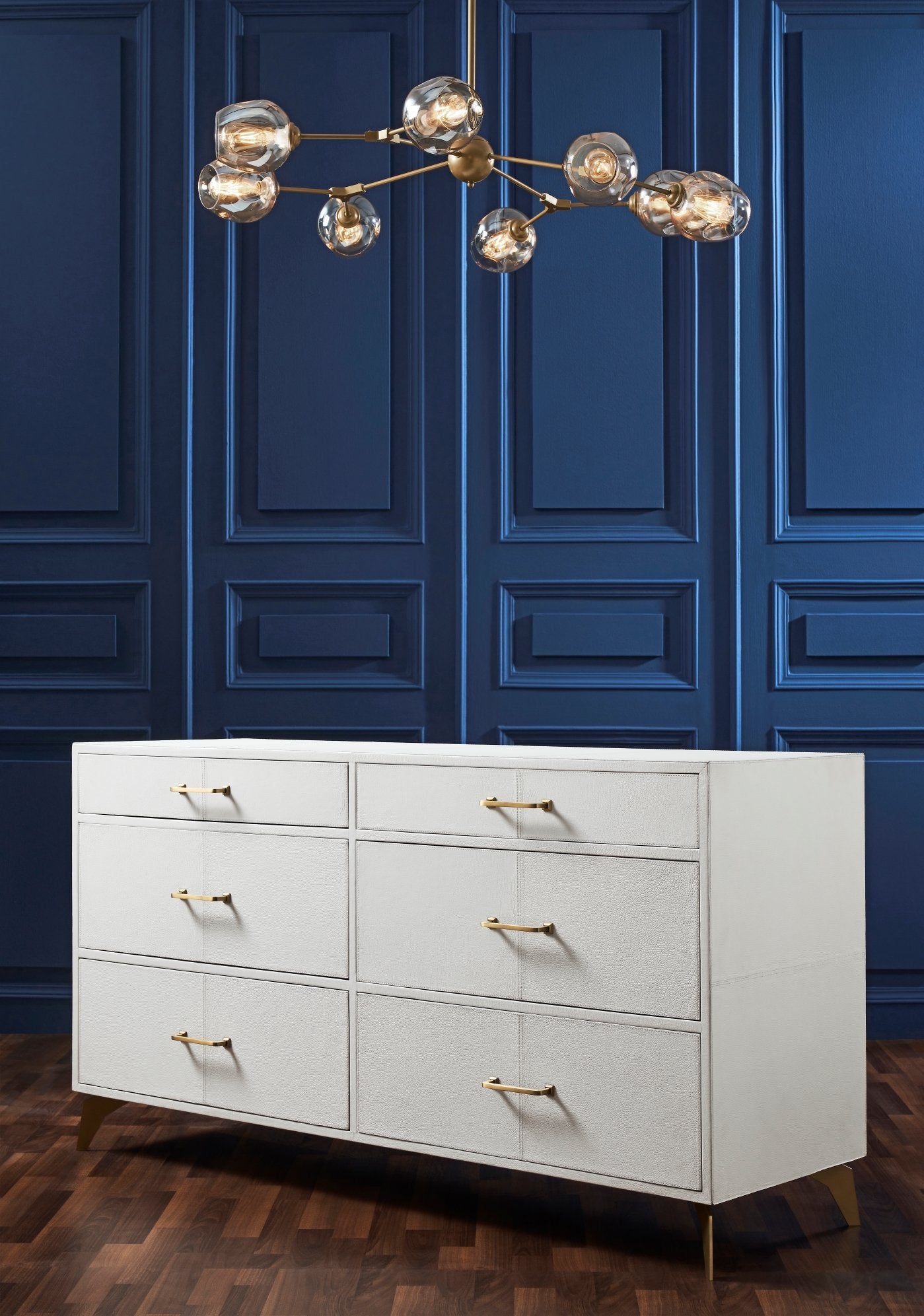 Berkeley Six Drawer Leather Dresser